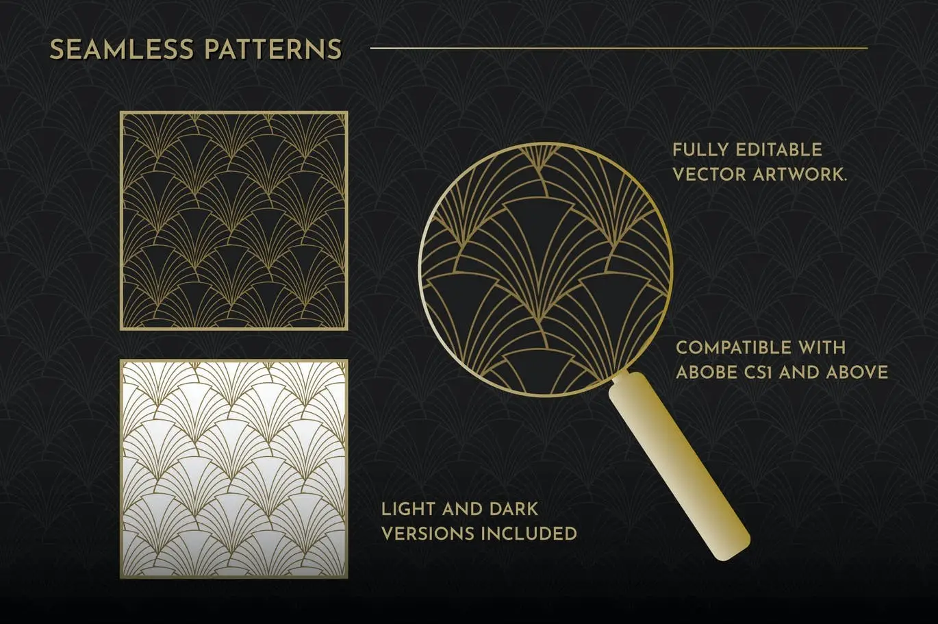 Art Deco Seamless Patterns Vol 1 3 art deco graphic pack04