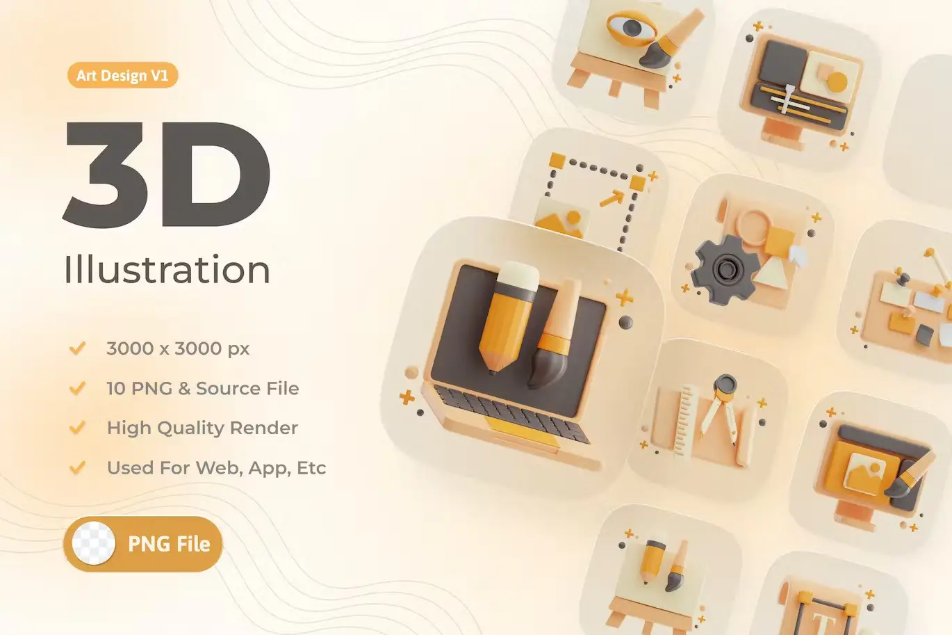 Art Design Set V1 - 3d Illustration
