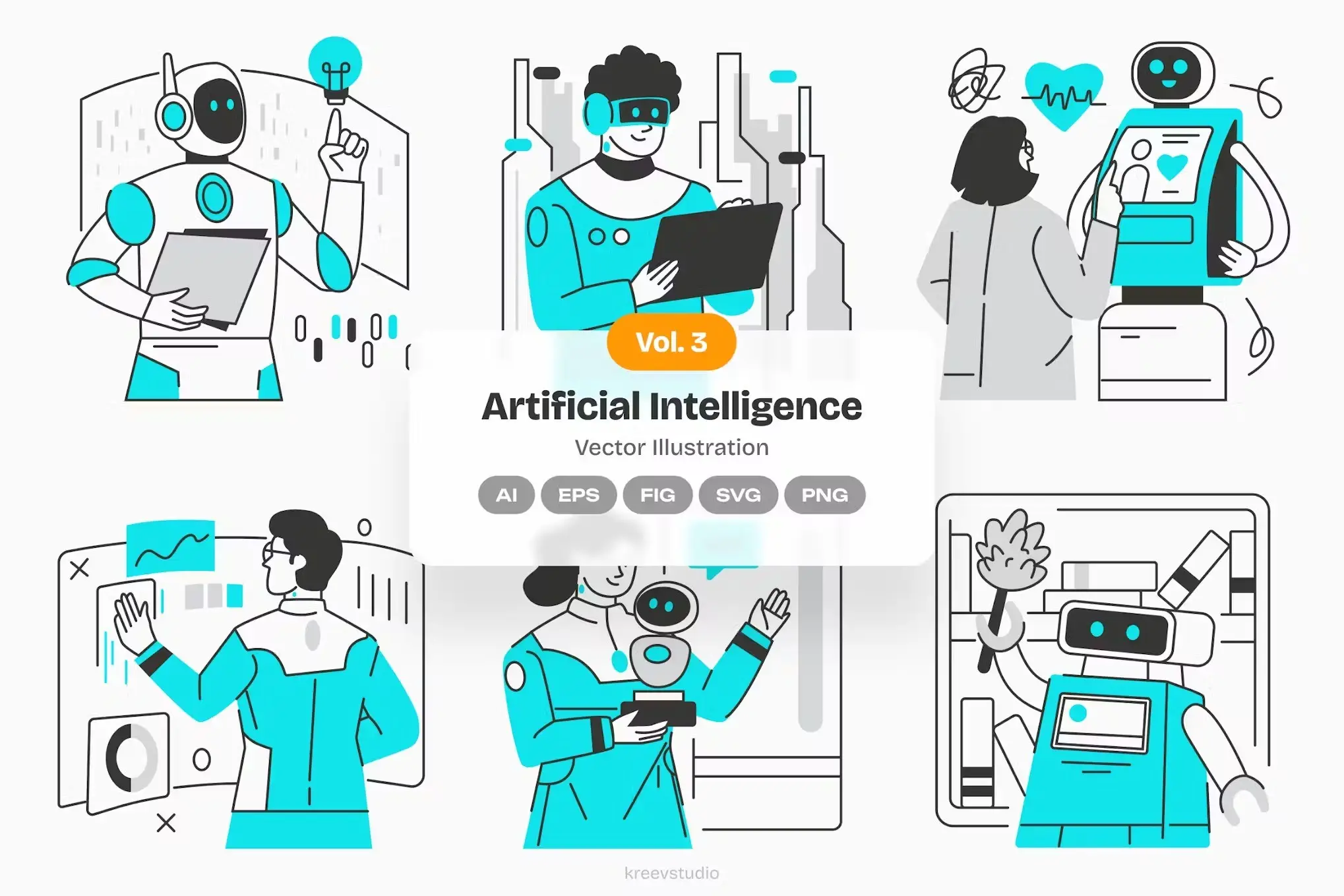 Artificial Intelligence Character Illustration