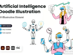 artificial intelligence doodle illustration1