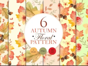 autumn floral watercolor pattern1