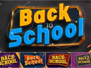back to school 3d text effect style1