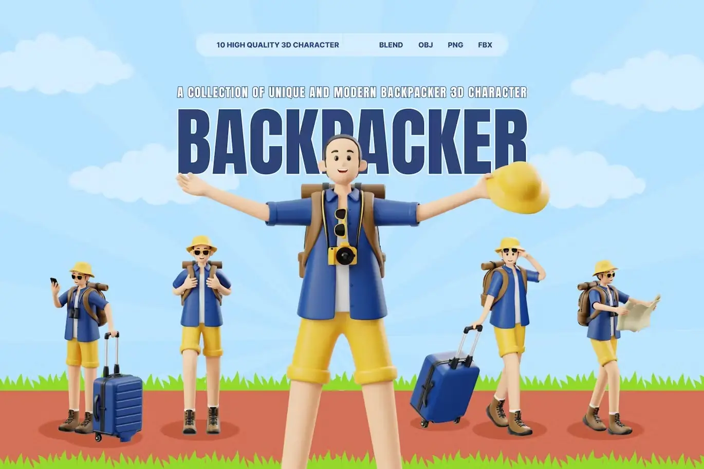 Backpacker 3D Character