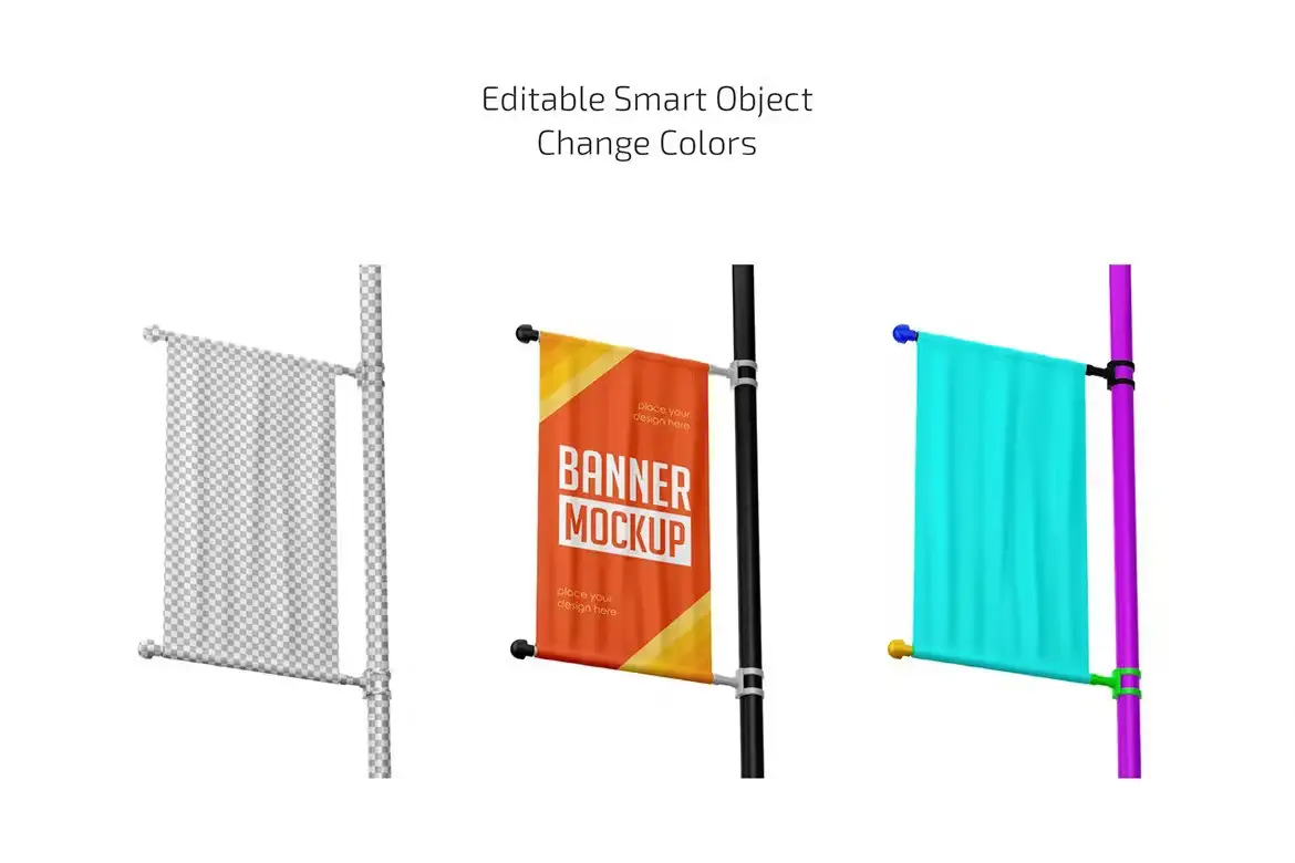 Banner on Pillar Mockup Set 4 banner on pillar mockup set3