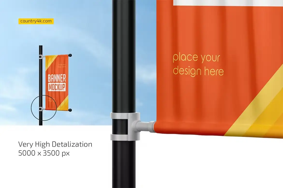 Banner on Pillar Mockup Set 5 banner on pillar mockup set4