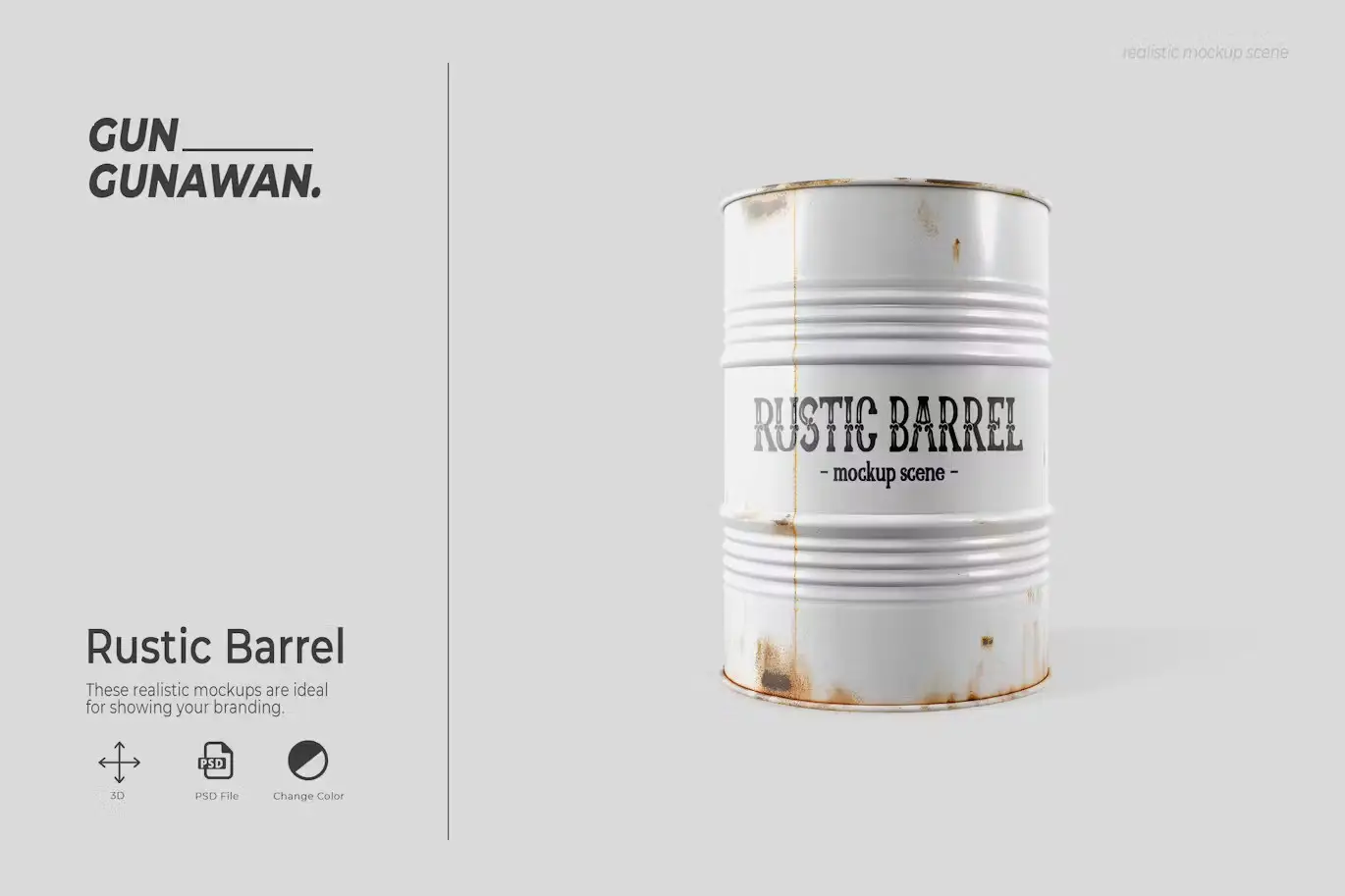 Rustic Barrel Mockup
