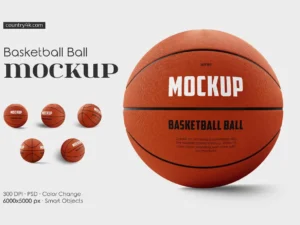 basketball ball mockup set1