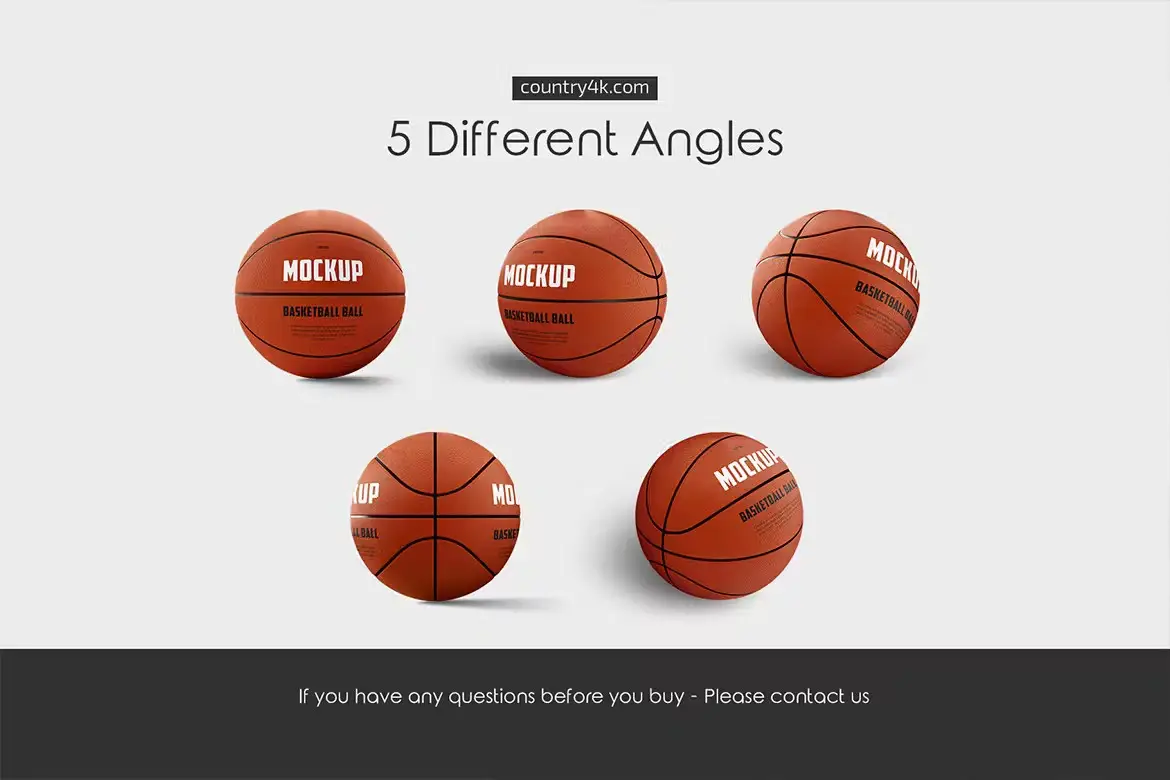 Basketball Ball Mockup Set 4 basketball ball mockup set3
