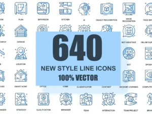 big collection businessthin line icons1