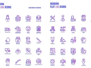 big collection of set flat gradient icons6