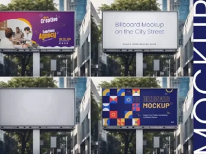 billboard mockup on the city street view1
