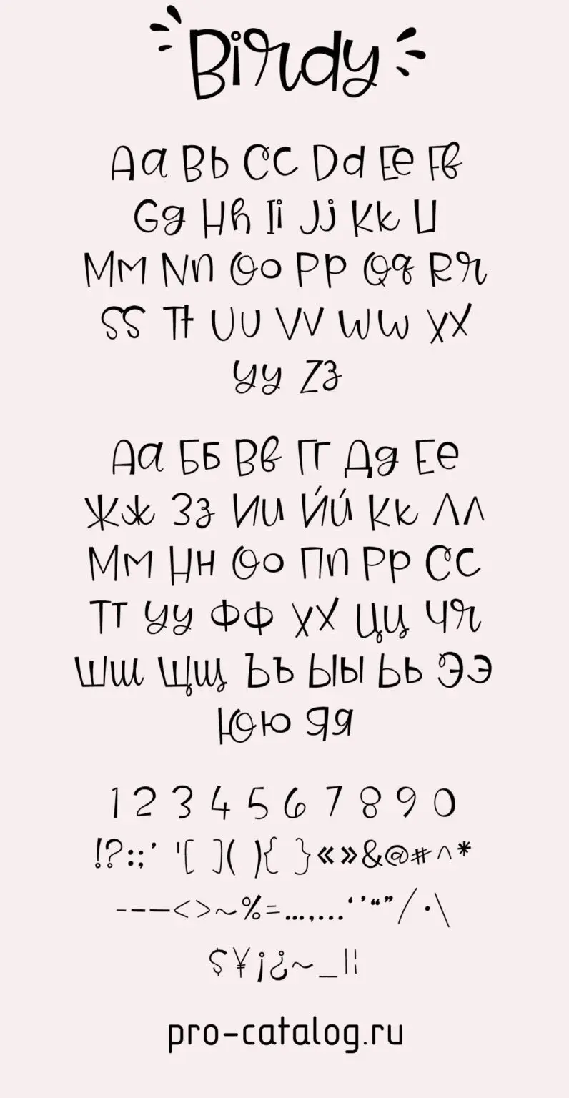 Birdy Font - A Quirky Handwritten Font, Cricut Fonts, Fonts for Crafters 3 birdy cyrillic2