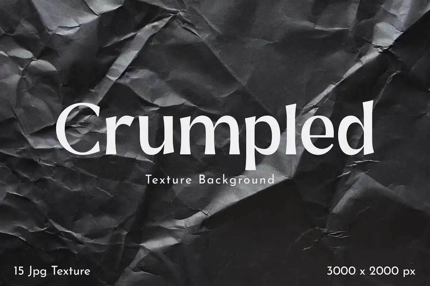 Black Crumpled Texture Background