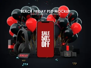 black friday psd mockup set01