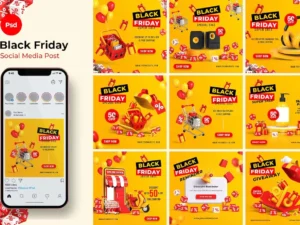 black friday sale social media post template1