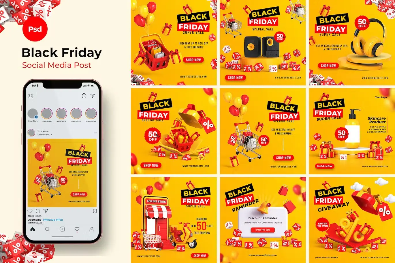 Black Friday Sale Social Media Post Template