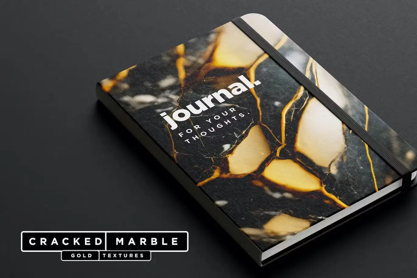 Black & Gold Cracked Marble Textures