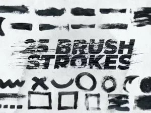 black white brush stroke texture isolated for overlay1