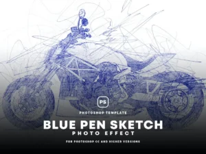 blue pen sketch effect1