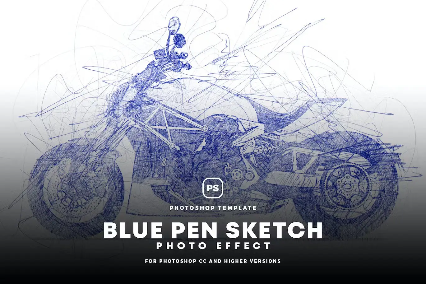 Blue Pen Sketch Effect