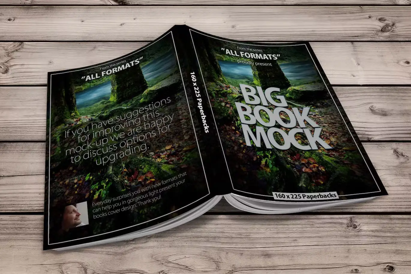 Book Mockup Dimension 160 x 225 mm - Paperbacks