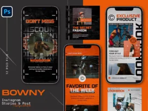 bowny instagram post stories template1