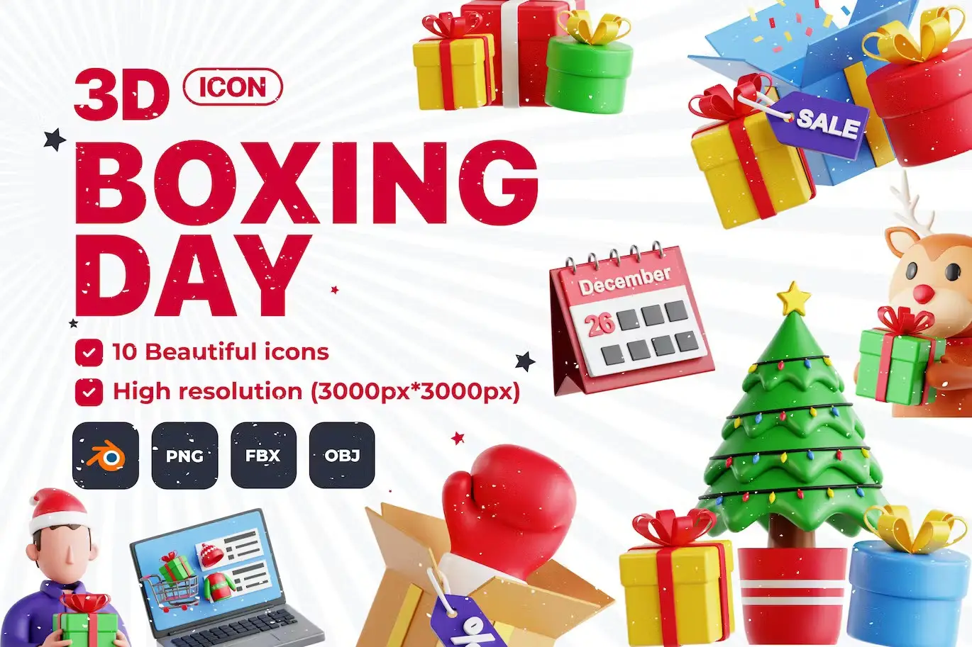 Boxing Day V.1 - 3D Icon Set