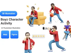 boyz activity 3d character illustration1