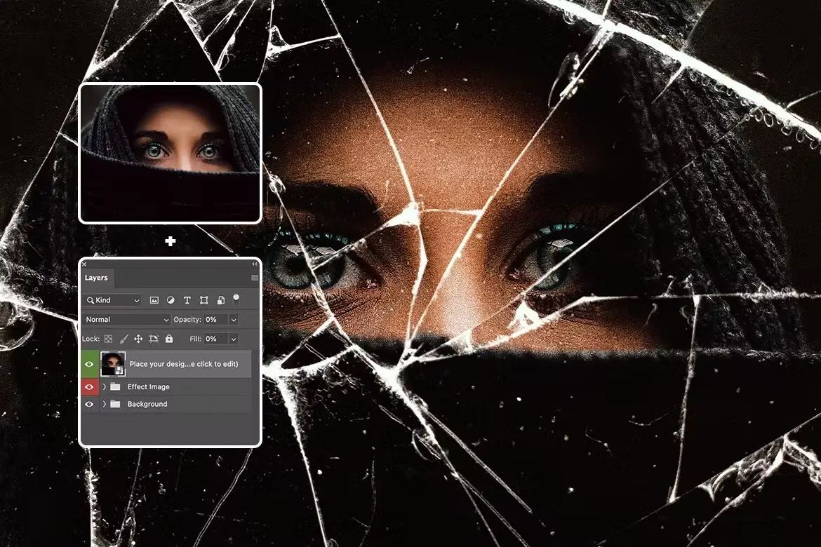 Broken Glass Photo Effect