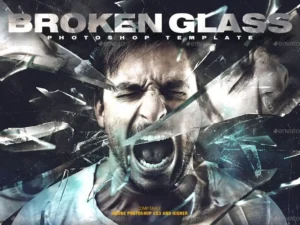 broken glass photoshop template1