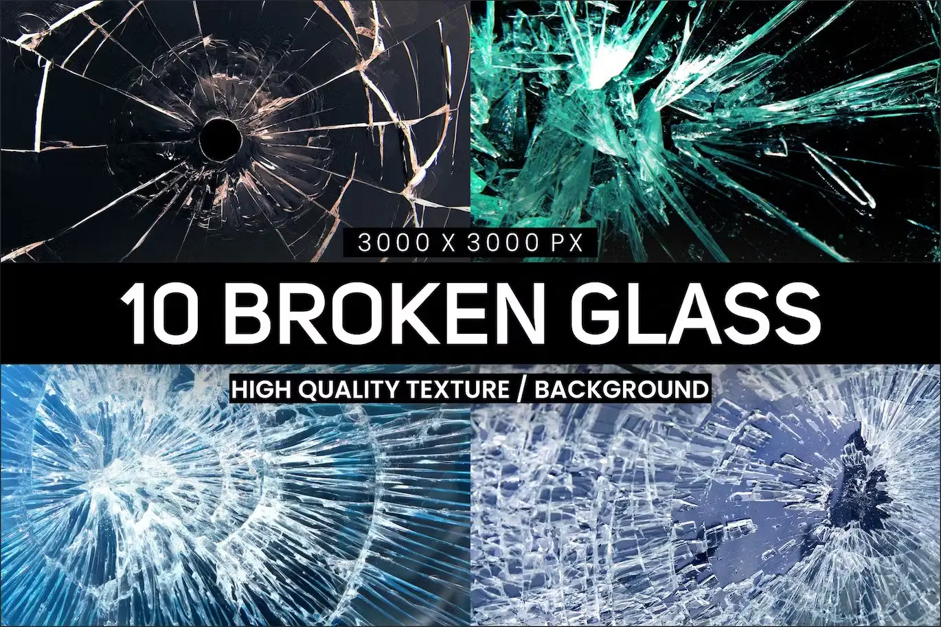 Adobe Photoshop Background Photo Overlay Bundle - 28 Overlays 7 broken glass textures01
