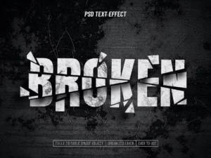 broken shattered photoshop text effect1