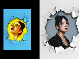 broken wall hole photo effect2