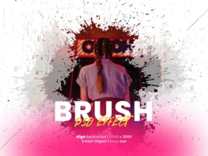 brush splatter photo effect psd