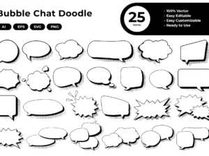 bubble chat doodle comic style1