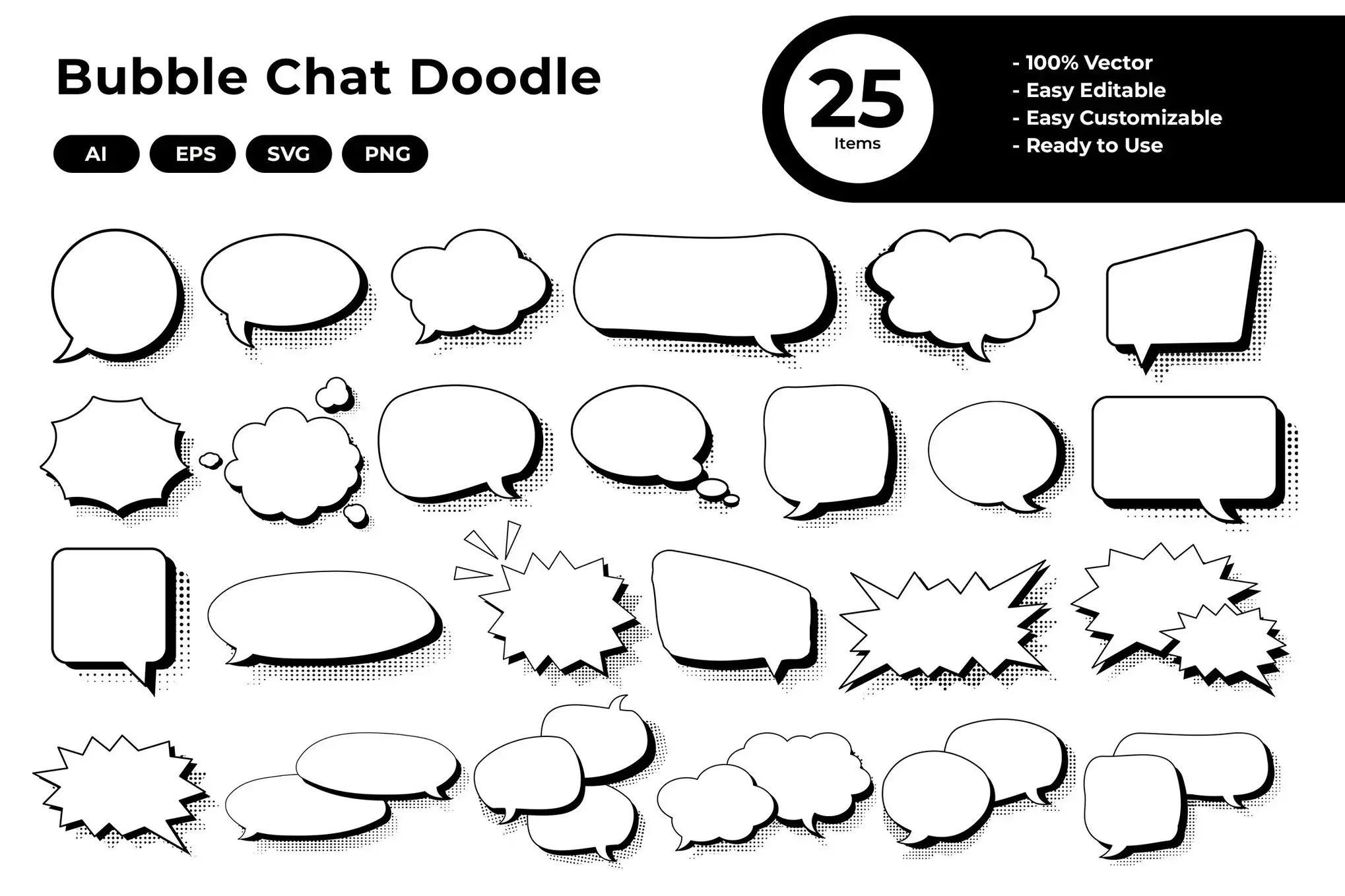 Bubble Chat Doodle Comic Style