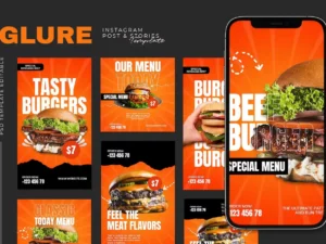 burger restaurant instagram template glure1