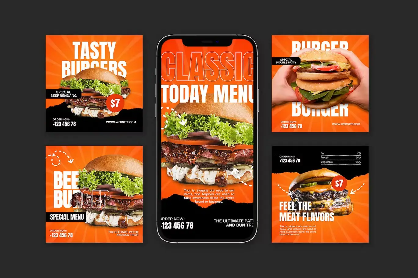 Burger Restaurant Instagram Template - Glure 3 burger restaurant instagram template glure2