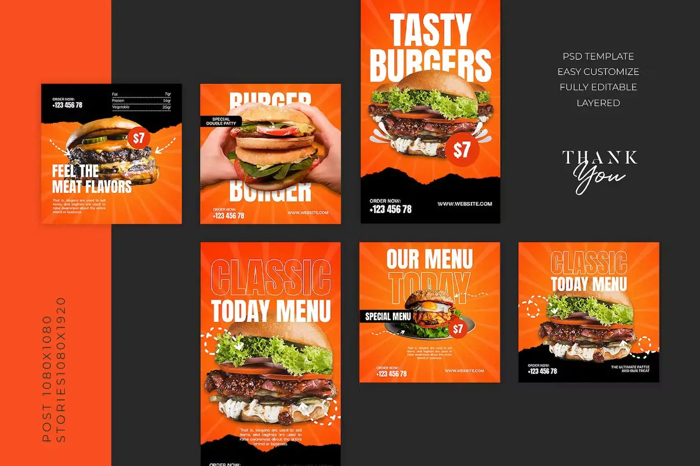 Burger Restaurant Instagram Template - Glure 4 burger restaurant instagram template glure3