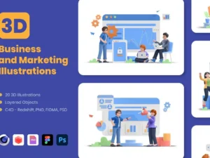 business and marketing 3d illustration1