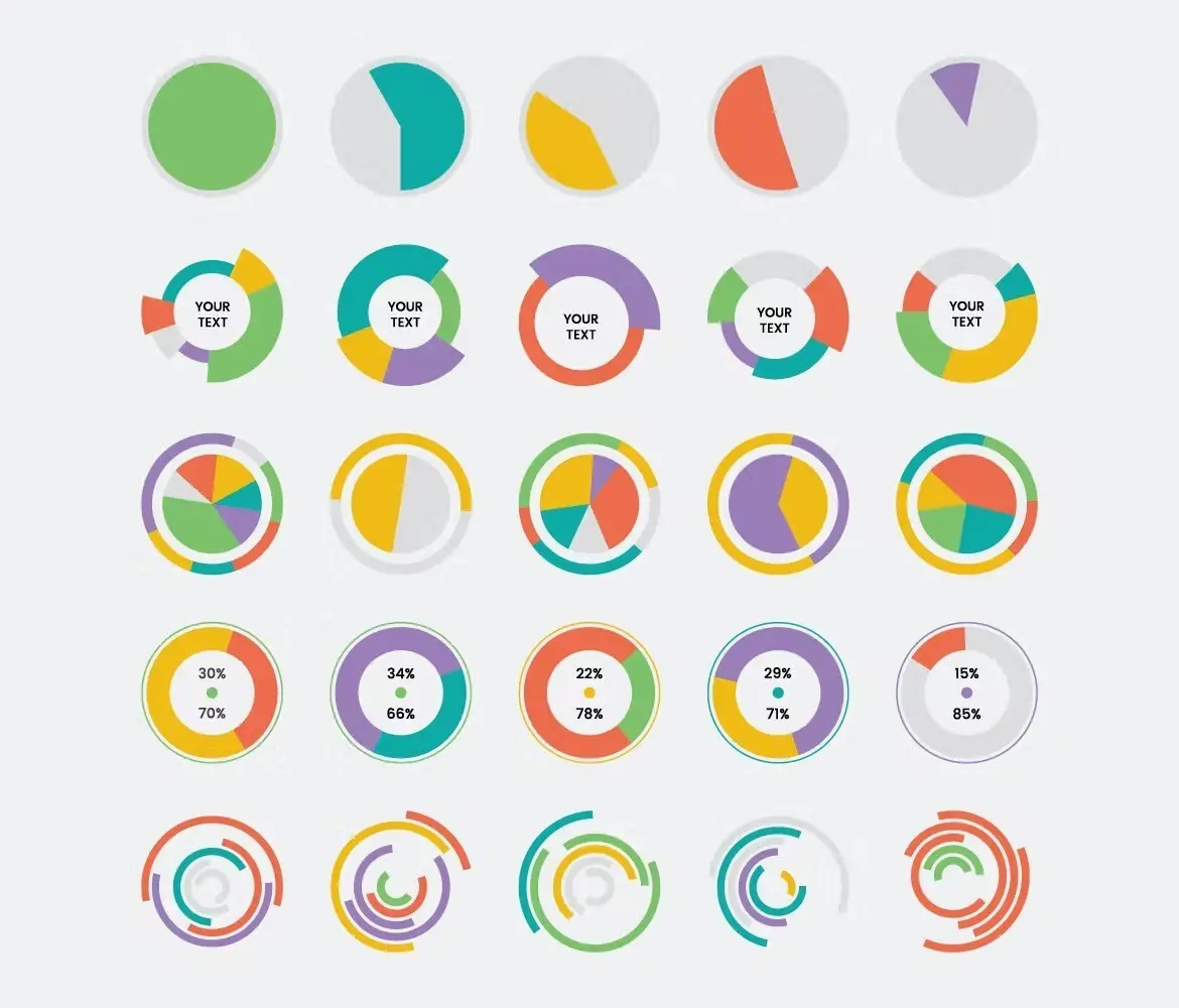 Business Circle Pie Charts 4 business circle pie charts4