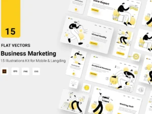 business vectors illustration flat line1