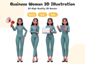 business woman 3d icon pack1 1
