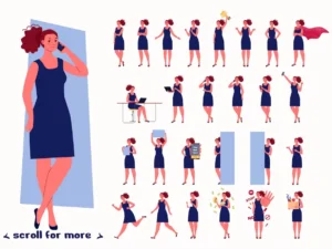 business woman character set01