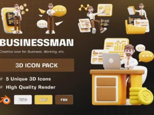 businessman 3d illustration pack1