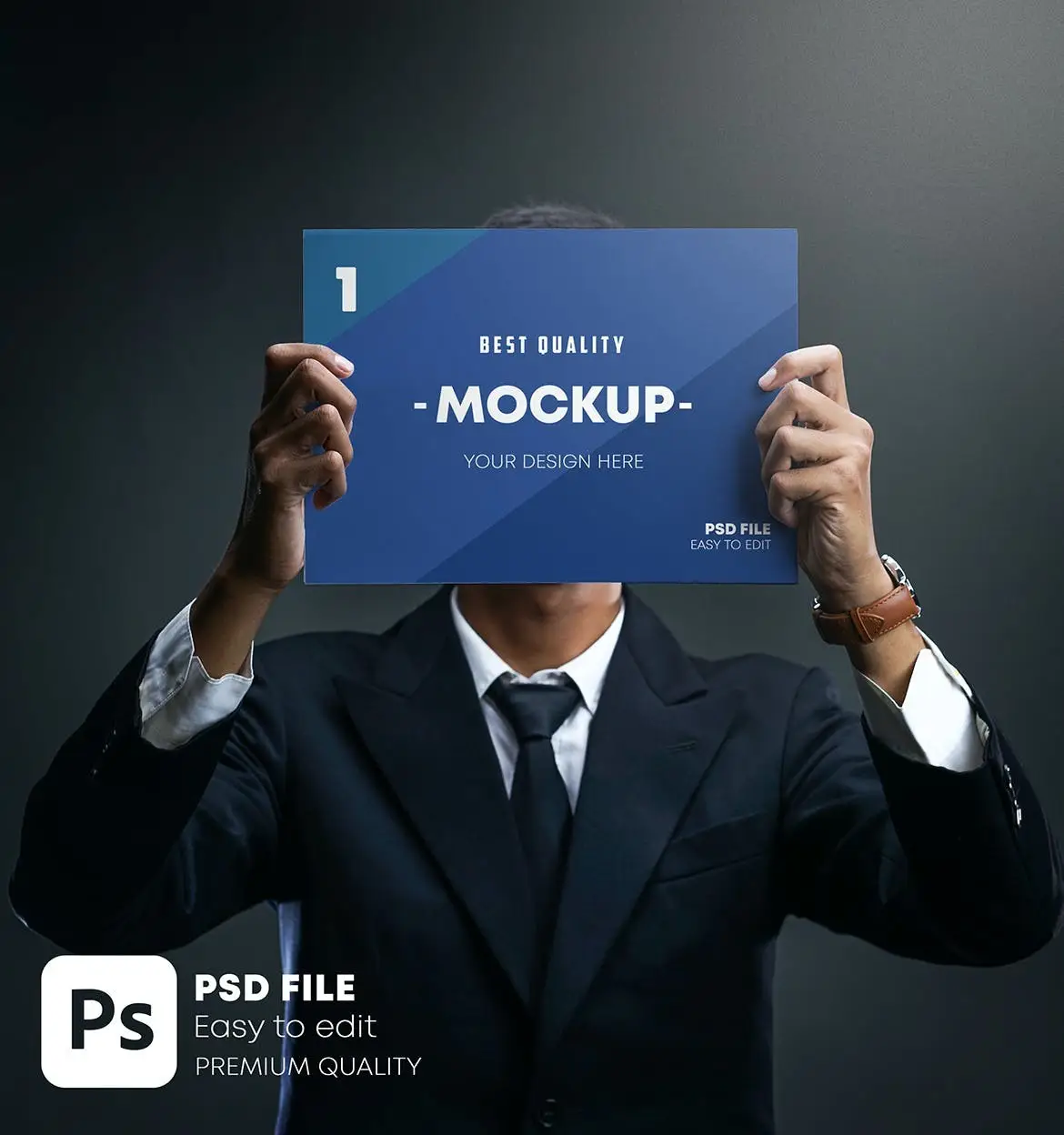 Businessman Holding Poster Mockup Set 3 businessman holding poster pockup set3