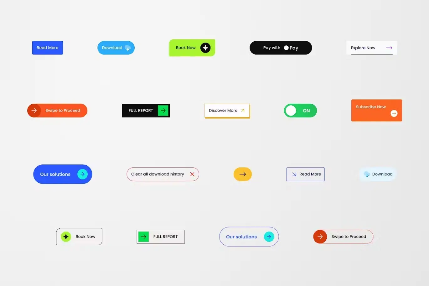Buttons UI Kit 3 buttons ui kit2
