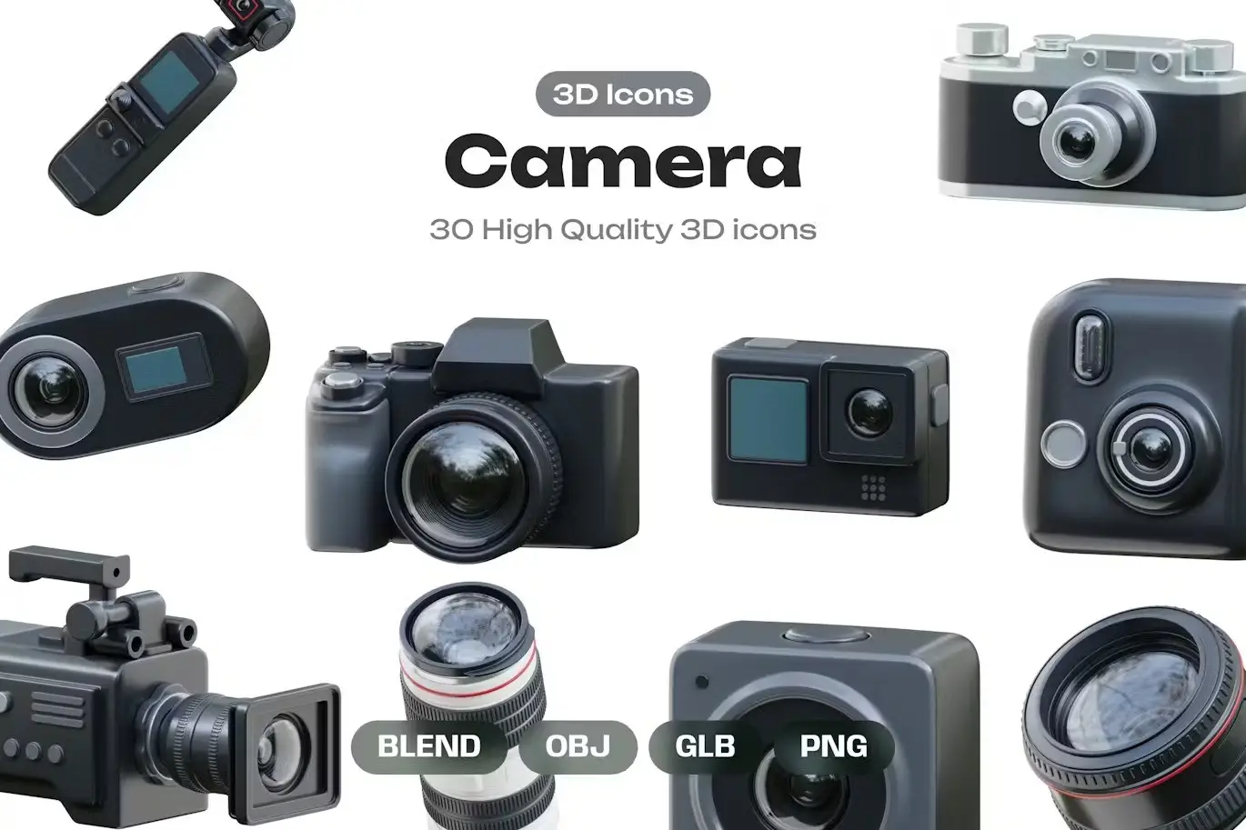 Camera 3D Icon Pack 1 camera 3d icons1