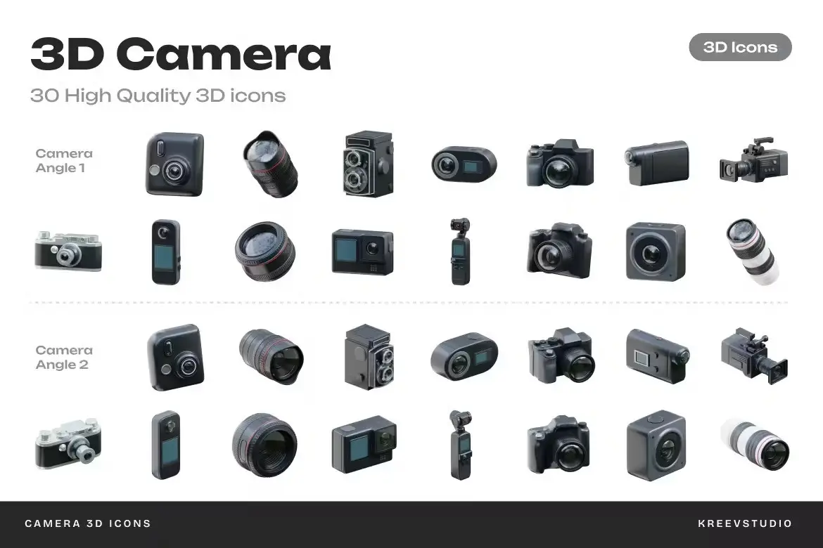 Camera 3D Icon Pack 3 camera 3d icons2