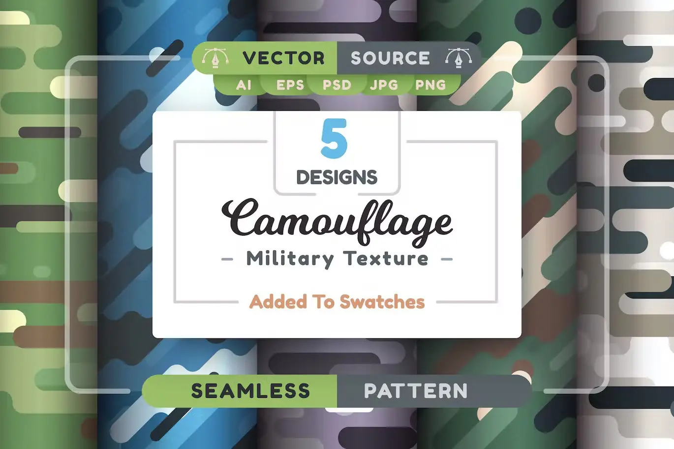 Camouflage Seamless Patterns, Military Textures